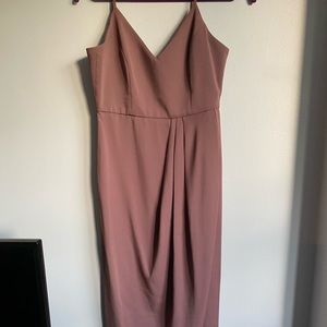 Lulus mauve wrap midi dress